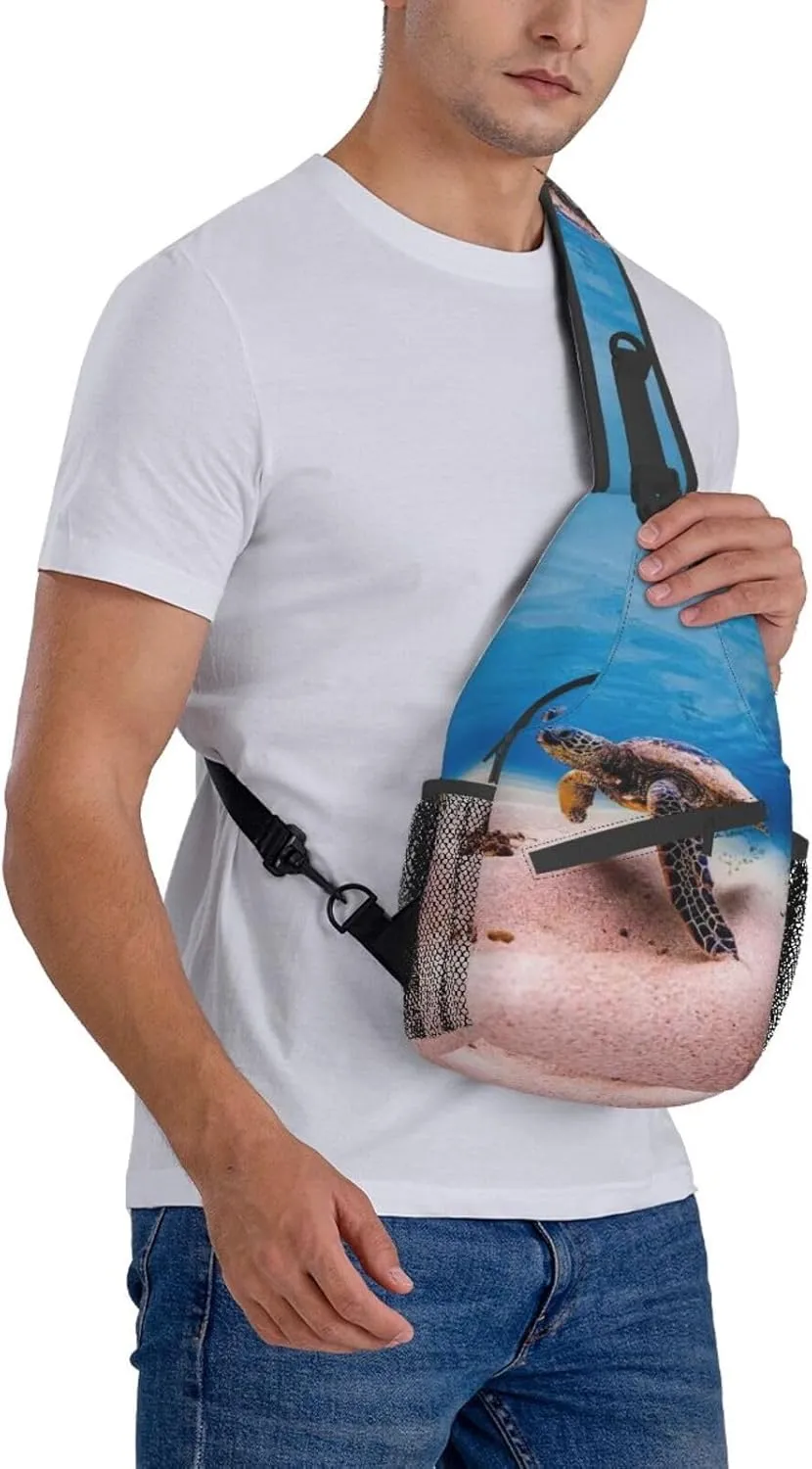 Turtle Shoulder Bag Sea Turtle Sling Backpack Daypack Casual Backpack Hiking Bag Beach Backpack Bag