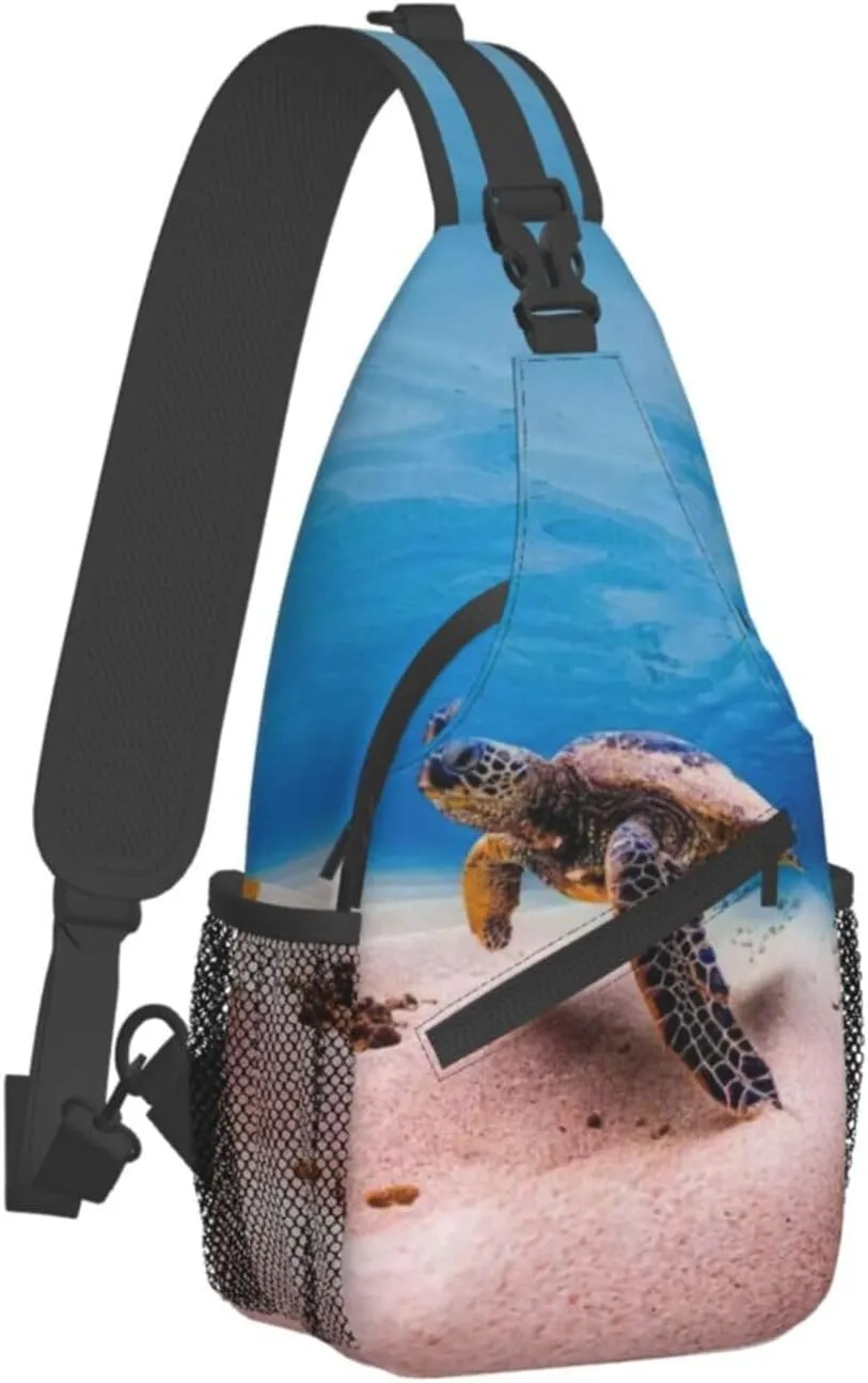 Turtle Shoulder Bag Sea Turtle Sling Backpack Daypack Casual Backpack Hiking Bag Beach Backpack Bag