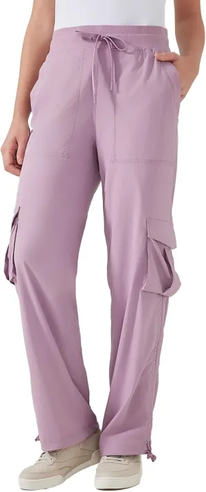 Ukaste Women's Petite Relaxed Fit Lightweight Stretch Cargo Pants - Comfort Hiking Travel Pant with Drawstring Multi Pockets