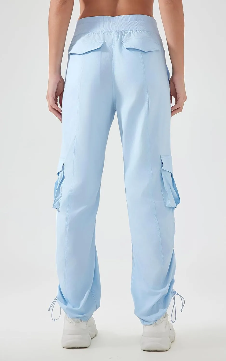 Ukaste Women's Petite Relaxed Fit Lightweight Stretch Cargo Pants - Comfort Hiking Travel Pant with Drawstring Multi Pockets