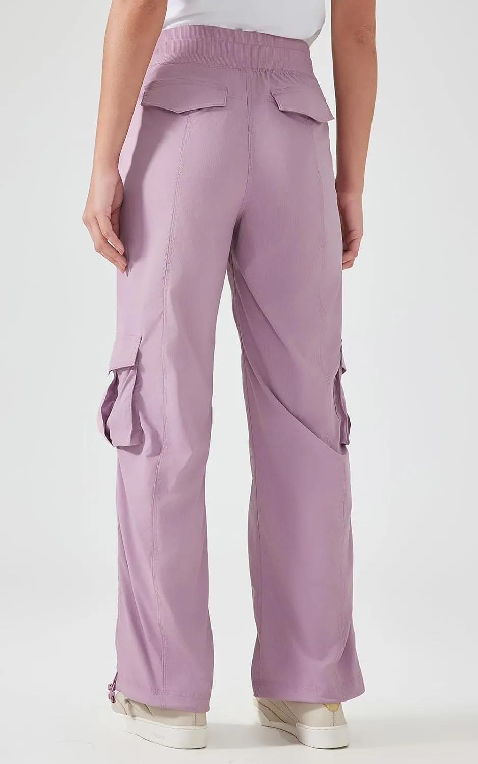 Ukaste Women's Petite Relaxed Fit Lightweight Stretch Cargo Pants - Comfort Hiking Travel Pant with Drawstring Multi Pockets