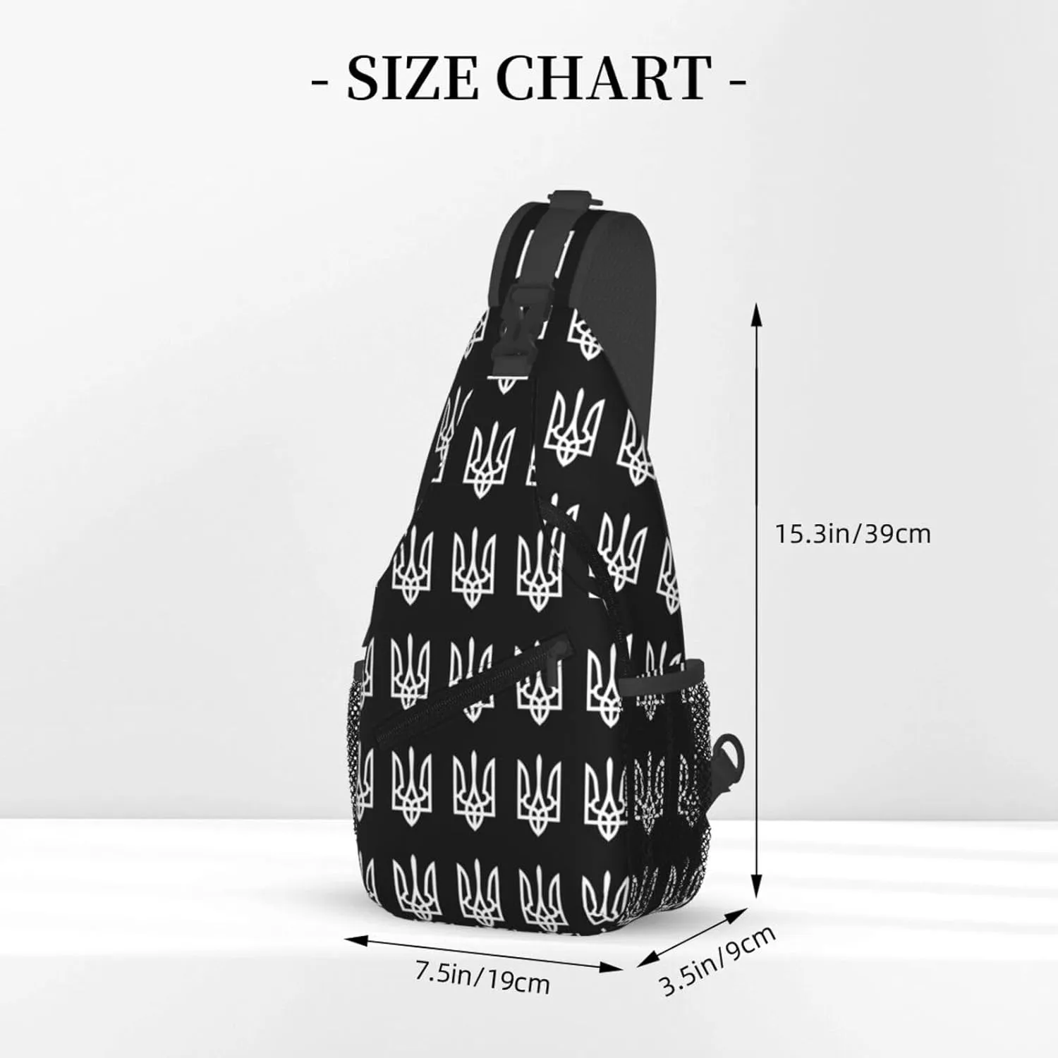 Ukraine Tryzub Proud Ukrainian Sling Bag Crossbody Backpack Shoulder Casual Daypack Bag for Men Women