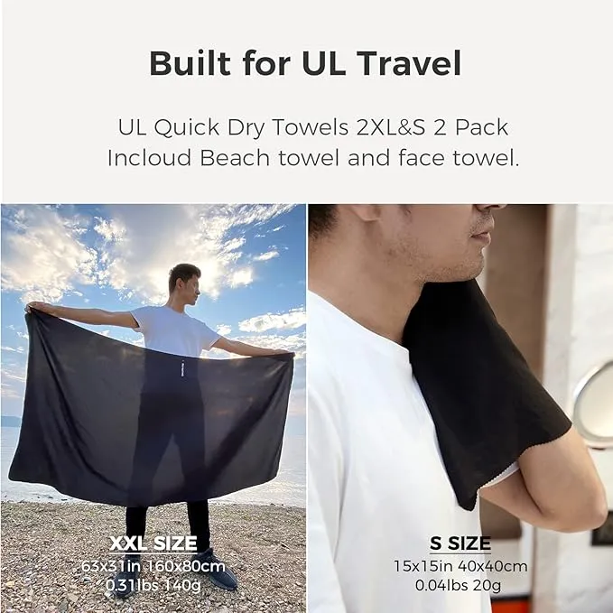 Ultralight Quick Dry Towel,Microfiber Quick-Drying Towels with Compact Packable Pocket for Travel Towel Microfiber Beach Towels Camp Towel Gym Towel Swimming Towel (Mint Green 2 Set)