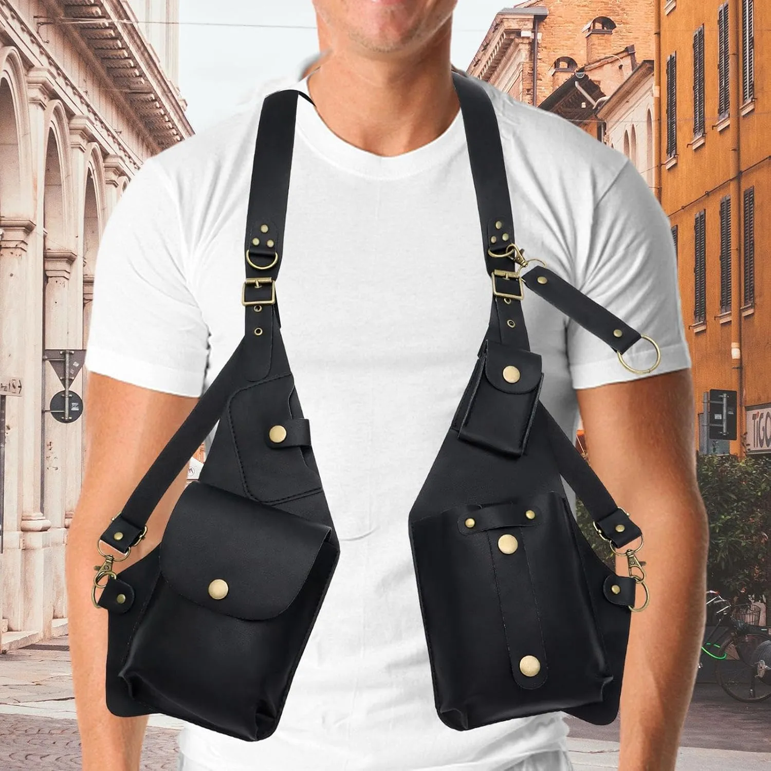 Underarm Shoulder Bag Double Shoulder Pouch for Outdoor Sports Shopping Party