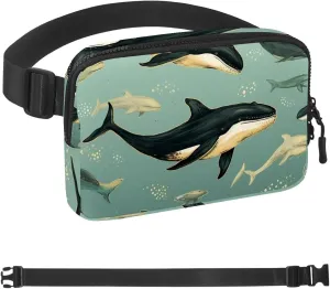 Underwater Whale-919 Crossbody Fanny Pack for Men&Women,Belt Bag for Travel Casual Walking Running Hiking Cycling, 1.5x9.0x5.9in/4x23x15cm