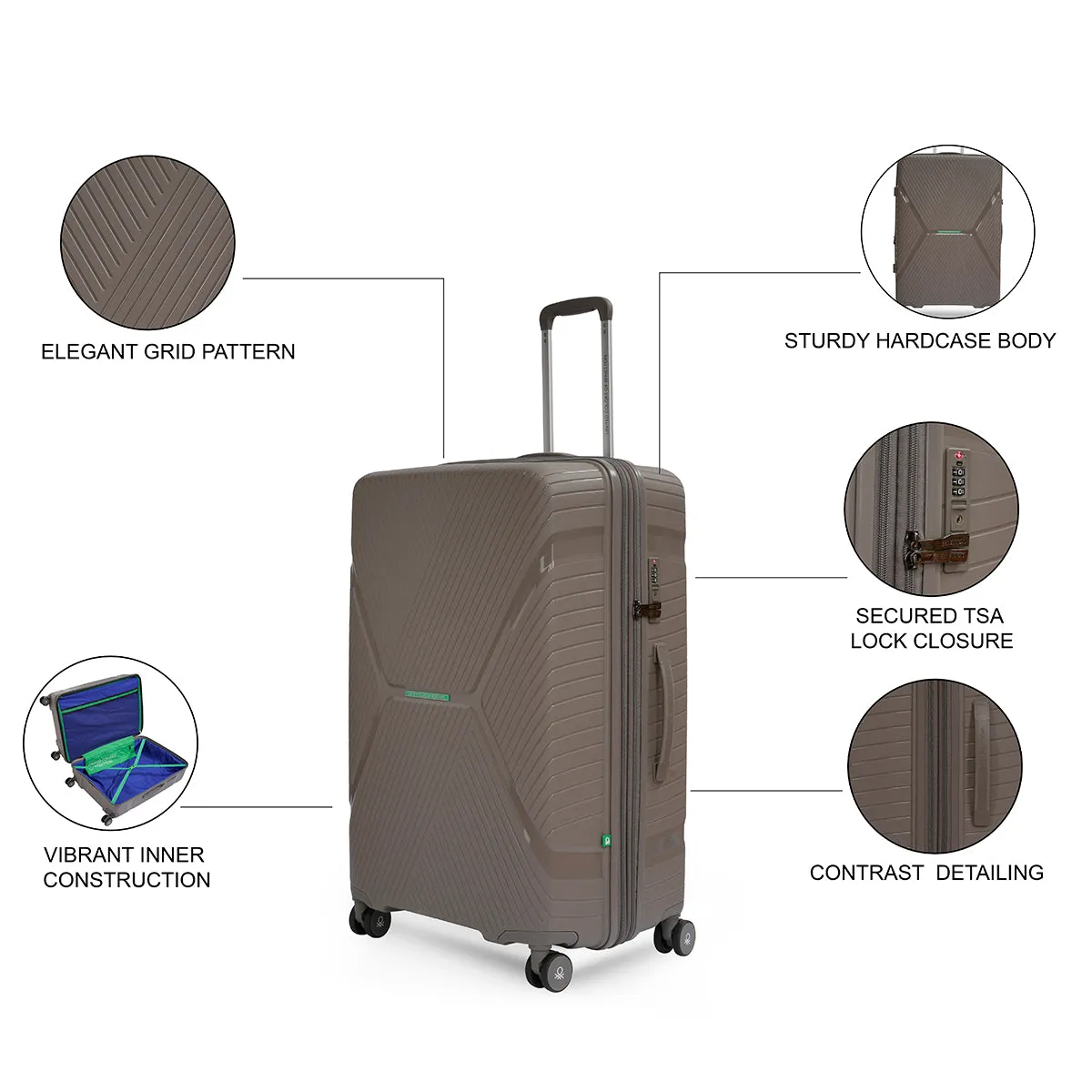 United Colors of Benetton Galaxy Hard Luggage