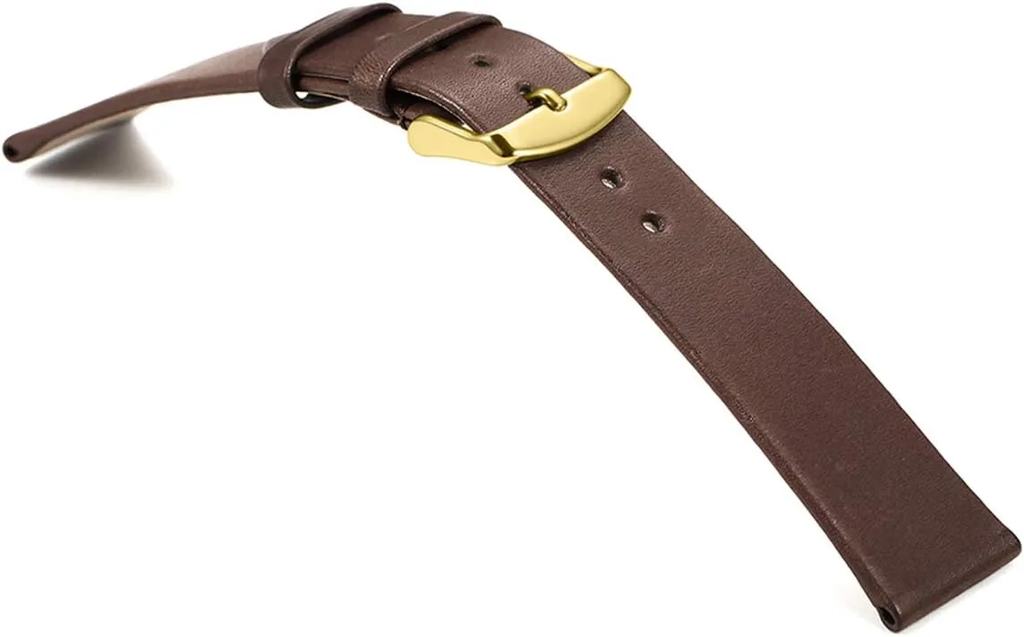 Universal Strap,18mm 19mm 20mm 22mm Coffee Watchband France Calf Leather Watch Band Strap with Pin Buckle