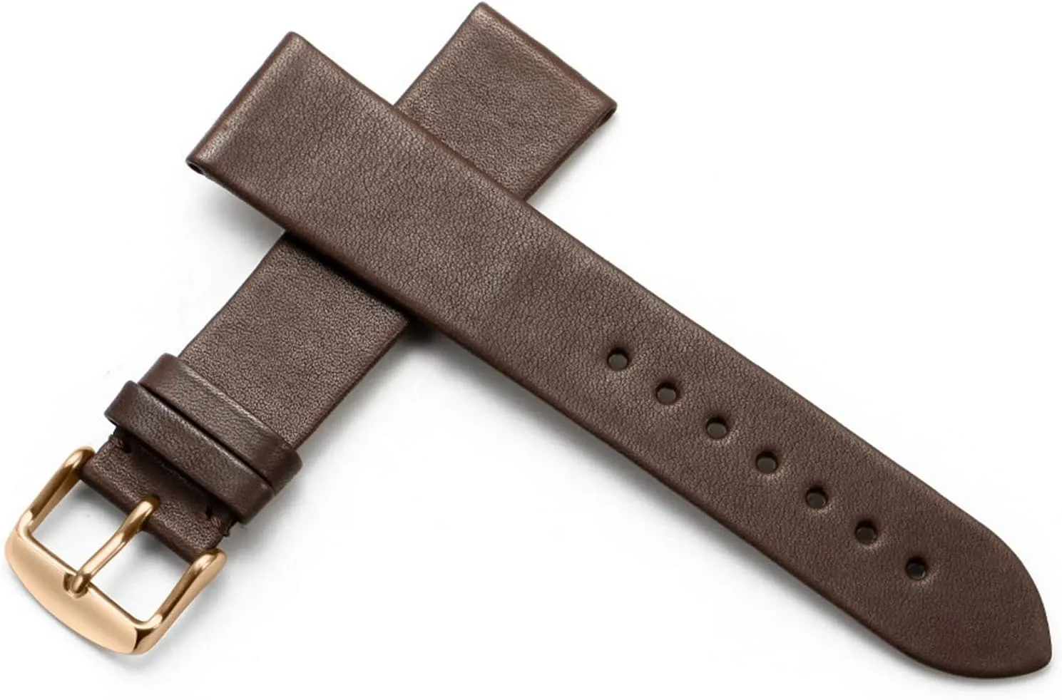 Universal Strap,18mm 19mm 20mm 22mm Coffee Watchband France Calf Leather Watch Band Strap with Pin Buckle