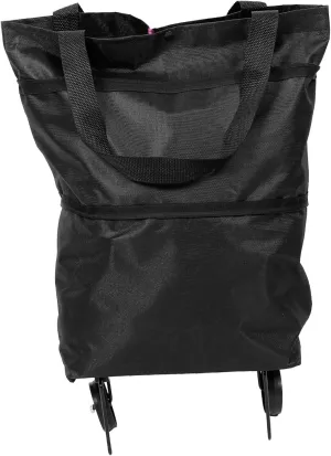 Unomor Folding Trolley Shopping Bag with Wheels Lightweight Canvas Cart for Grocery Shopping Convenient Collapsible Design for Capacity Pouch