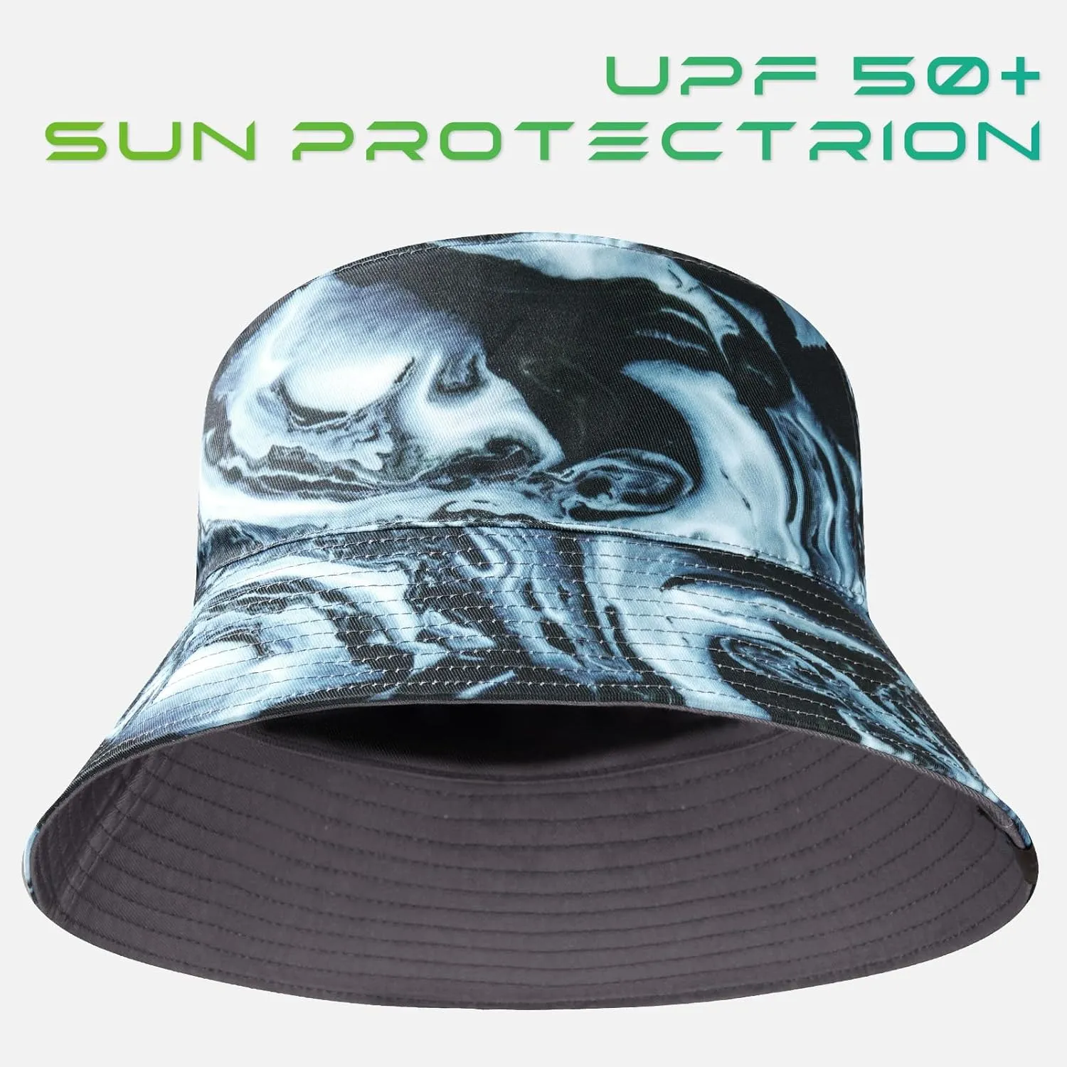UPF 50  Reversible Foldable Sun Bucket Hat for Hiking Fishing Beach Safari Men Women