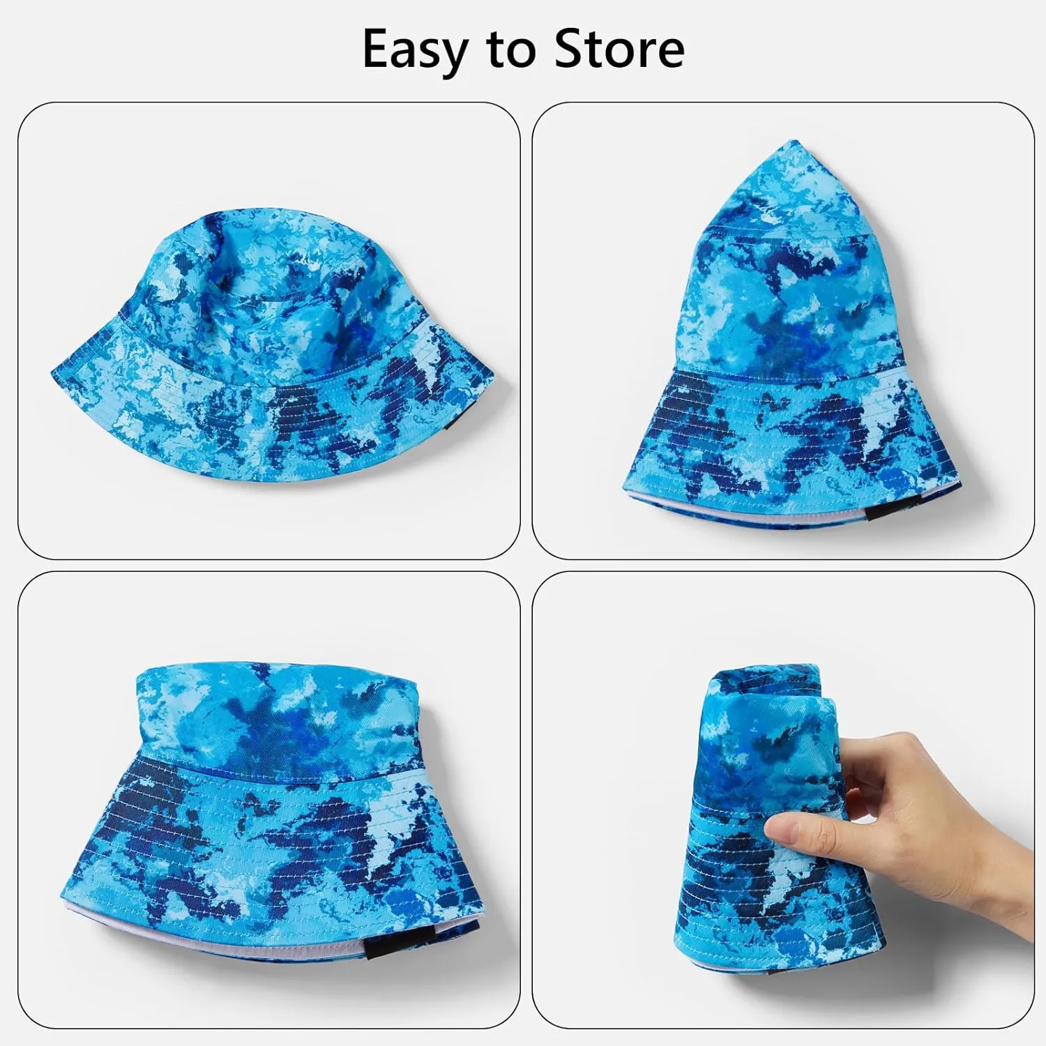 UPF 50  Reversible Foldable Sun Bucket Hat for Hiking Fishing Beach Safari Men Women