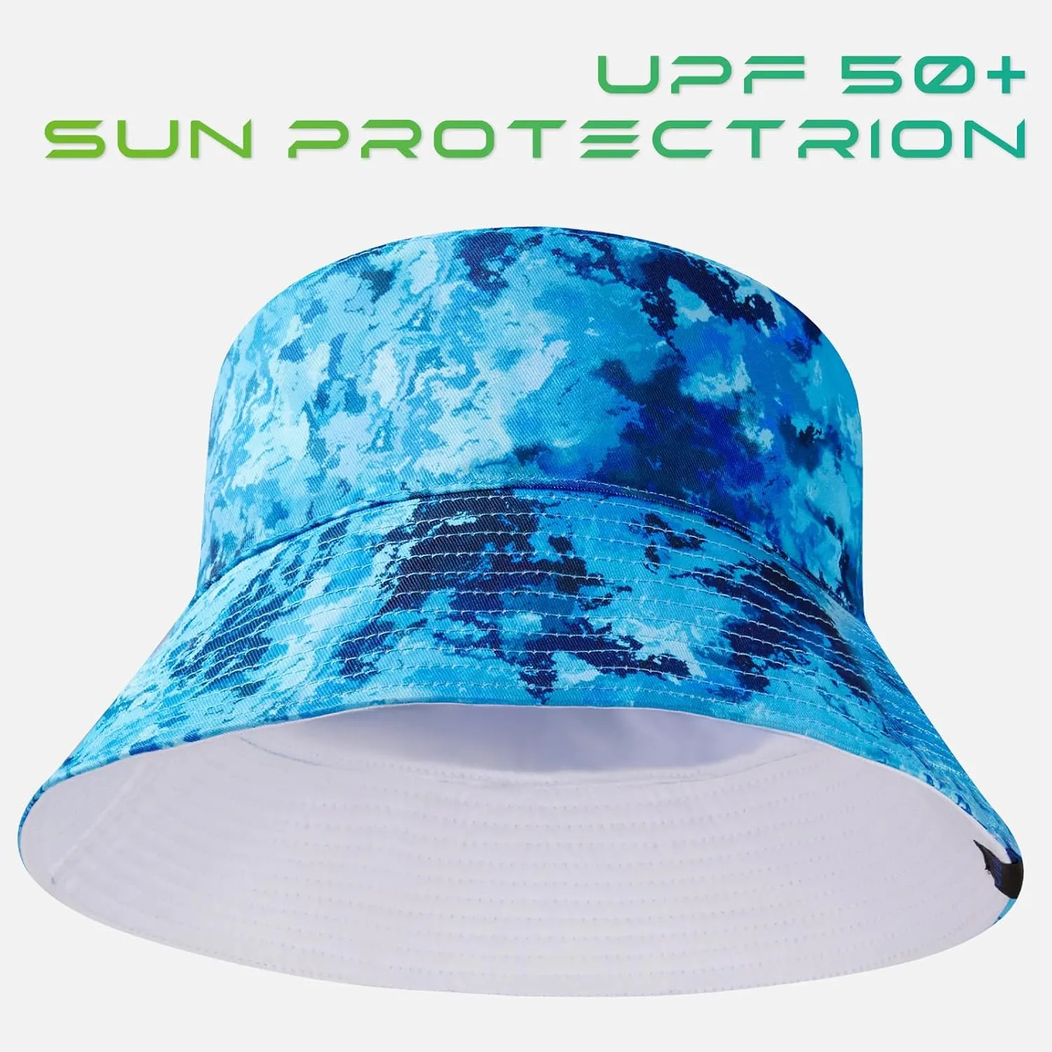 UPF 50  Reversible Foldable Sun Bucket Hat for Hiking Fishing Beach Safari Men Women