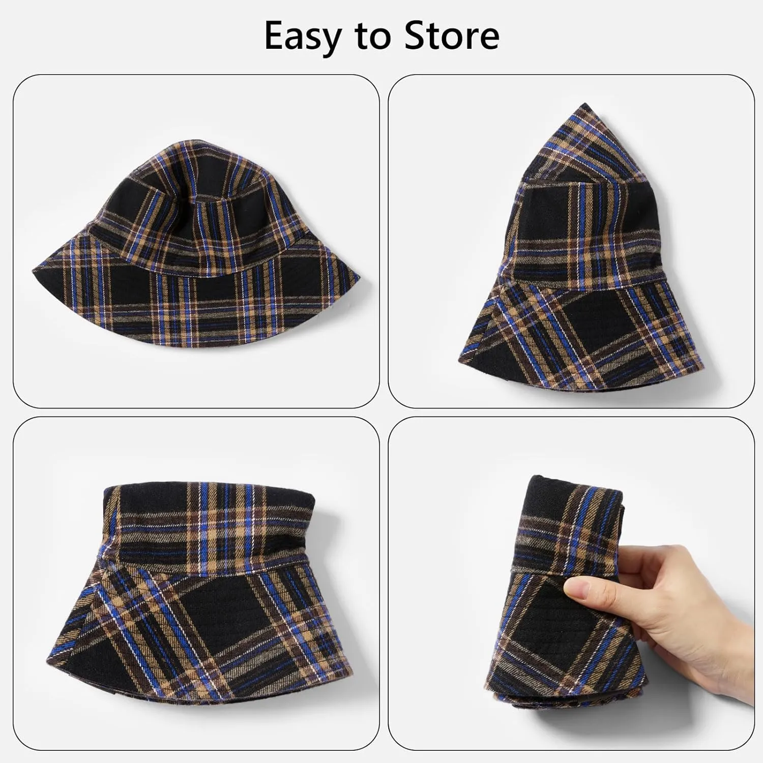 UPF 50  Reversible Foldable Sun Bucket Hat for Hiking Fishing Beach Safari Men Women