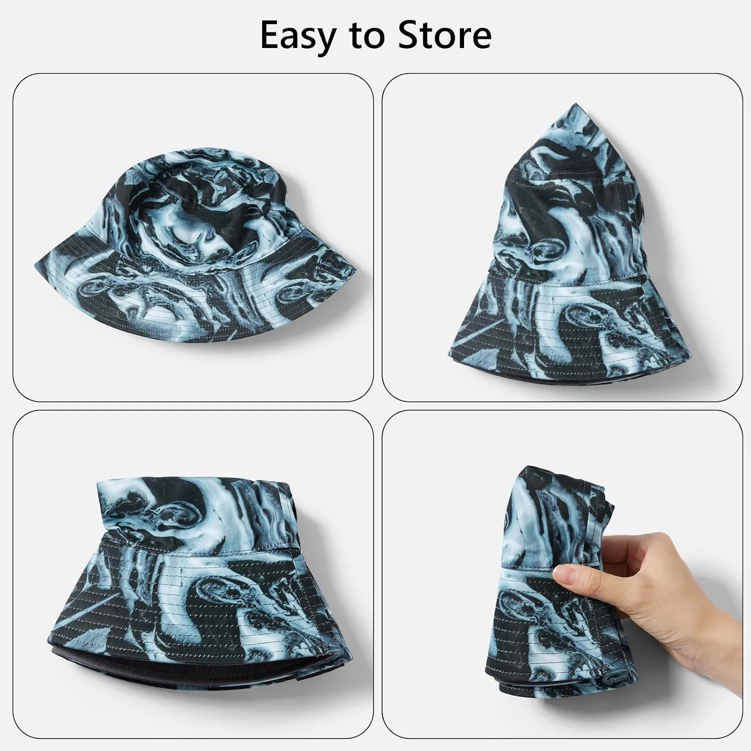 UPF 50  Reversible Foldable Sun Bucket Hat for Hiking Fishing Beach Safari Men Women