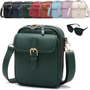 Urvashi Crossbody Leather Bag,Urvashi Crossbody Bag,Anti Theft Shoulder Bags,Large Capacity with 10 Card Slots