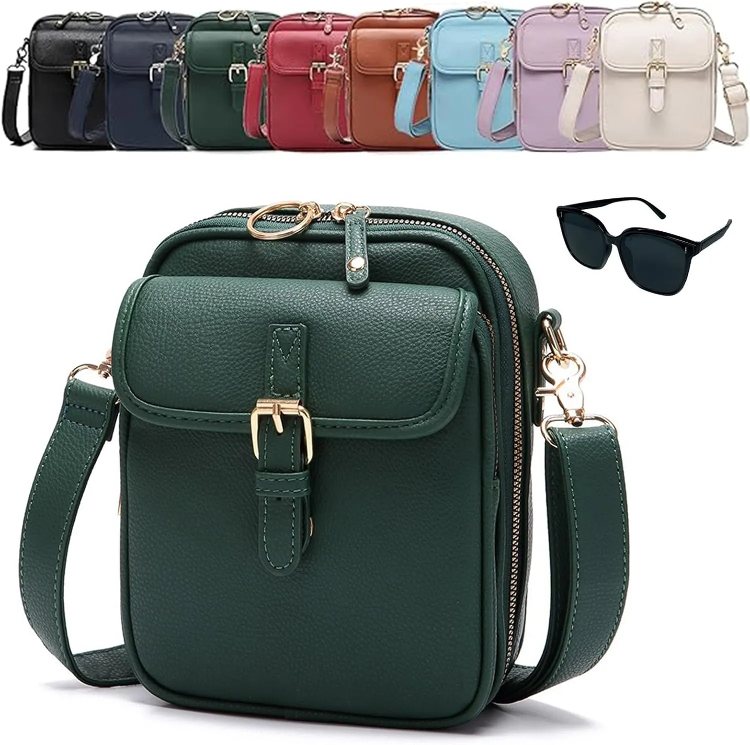 Urvashi Crossbody Leather Bag,Urvashi Crossbody Bag,Anti Theft Shoulder Bags,Large Capacity with 10 Card Slots