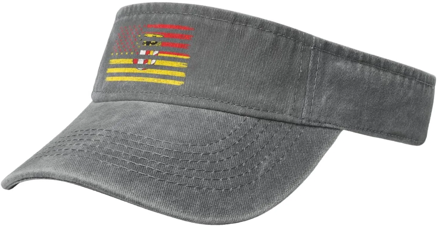 US and Flagge Schwaben Bayern Sun Visor Hats Adjustable Empty Top Baseball Cap for Women Men Cotton Sports Golf Cap