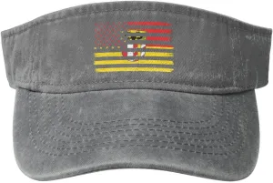US and Flagge Schwaben Bayern Sun Visor Hats Adjustable Empty Top Baseball Cap for Women Men Cotton Sports Golf Cap