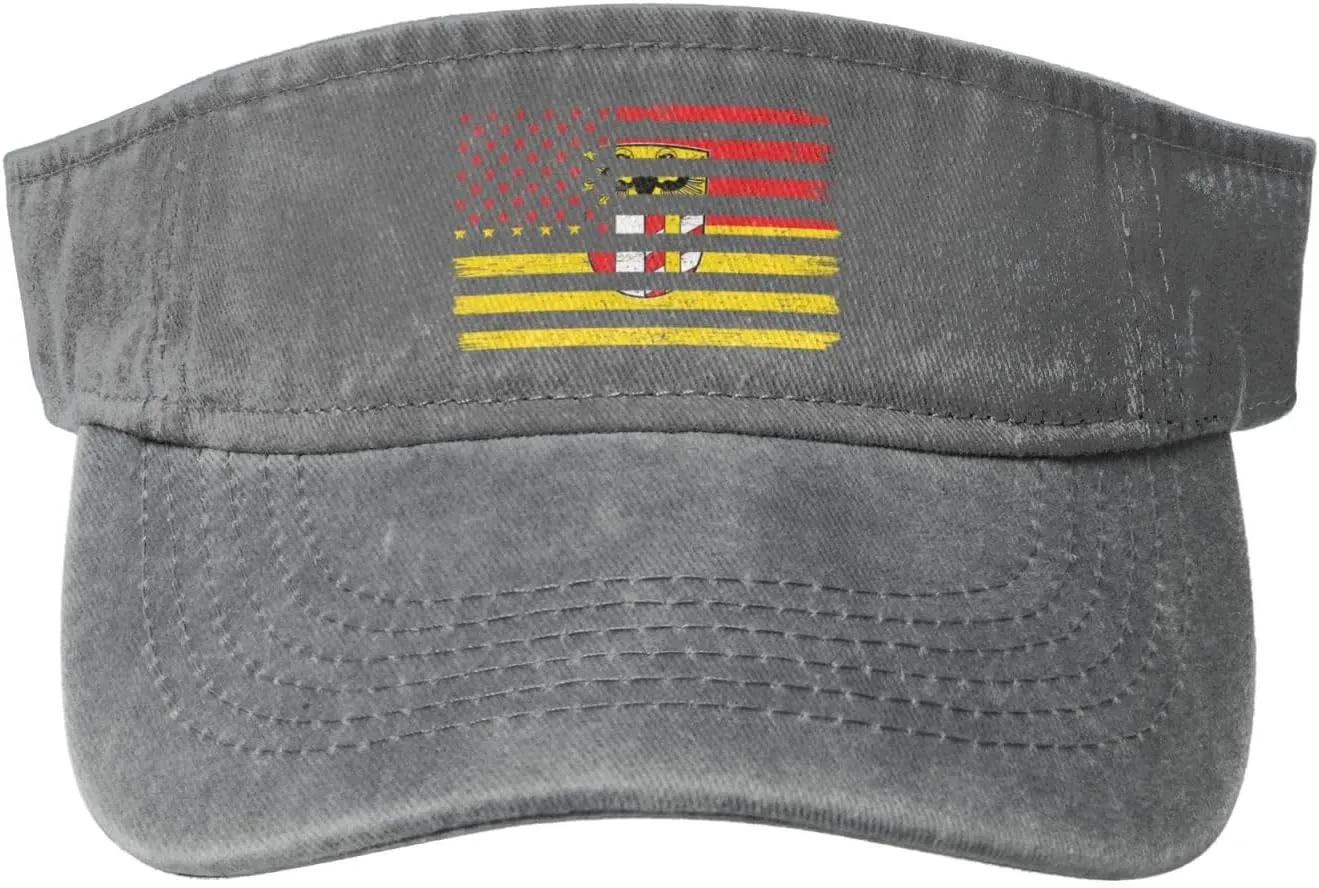 US and Flagge Schwaben Bayern Sun Visor Hats Adjustable Empty Top Baseball Cap for Women Men Cotton Sports Golf Cap
