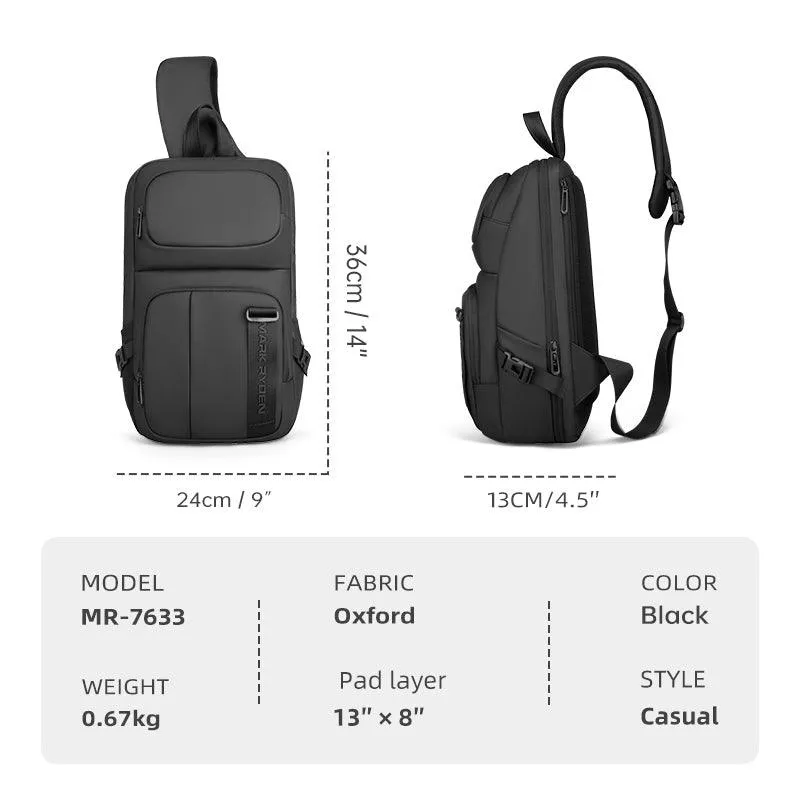 U.S. Bulk: Large Capacity Fashion Commuter Waterproof Crossbody Bag