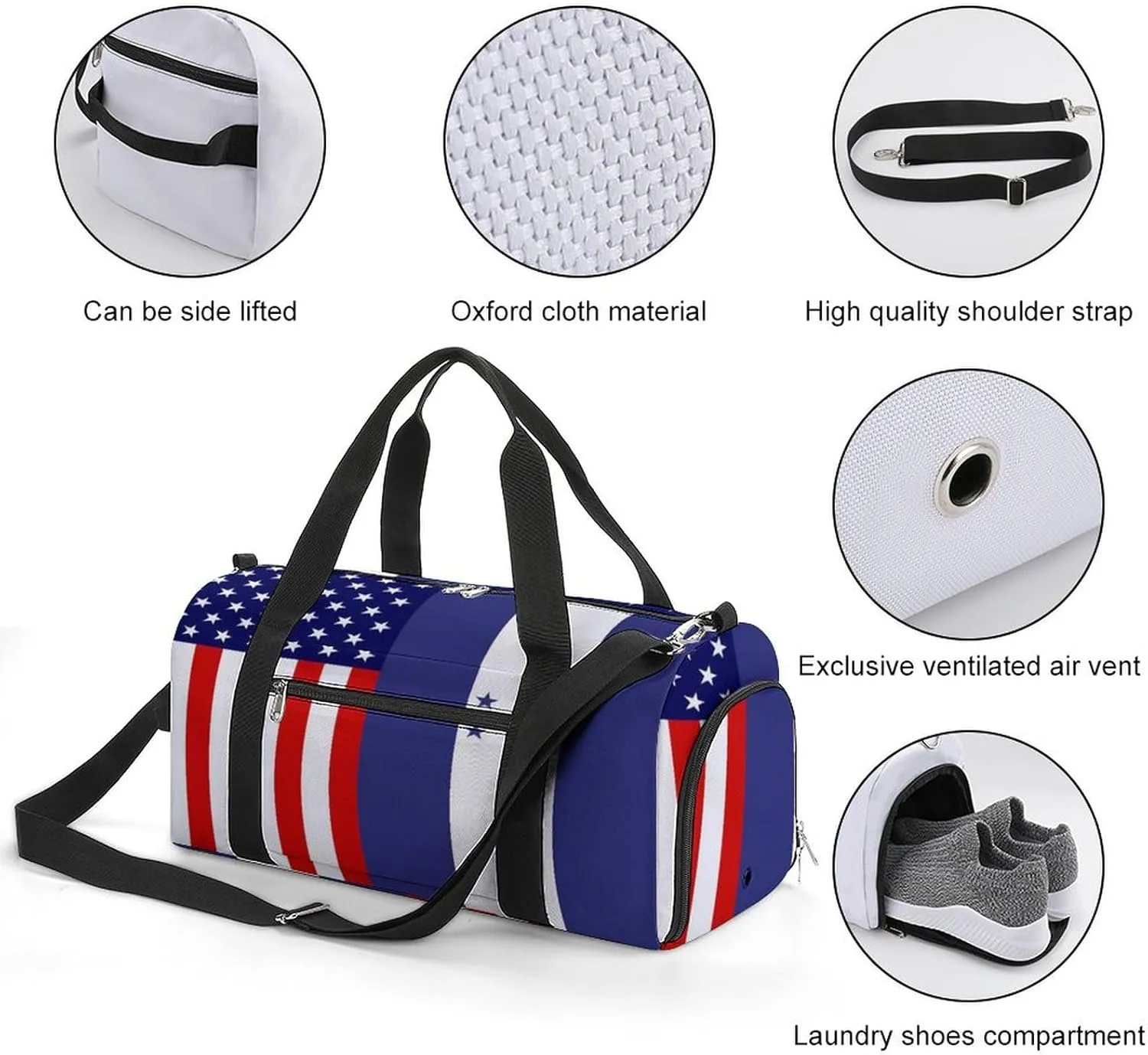 US Honduras Flag Gym Bag-Workout Organizer with Water Resistant Compartments for Gym Lovers