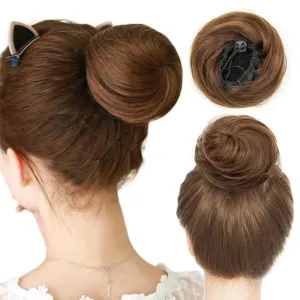 VADES Messy Bun Hair Piece 100% Real Human Hair Drawstring Hair Bun Hair Piece Extension Wavy Full Hair Bun Updo Donut Chignon Hairpiece #4