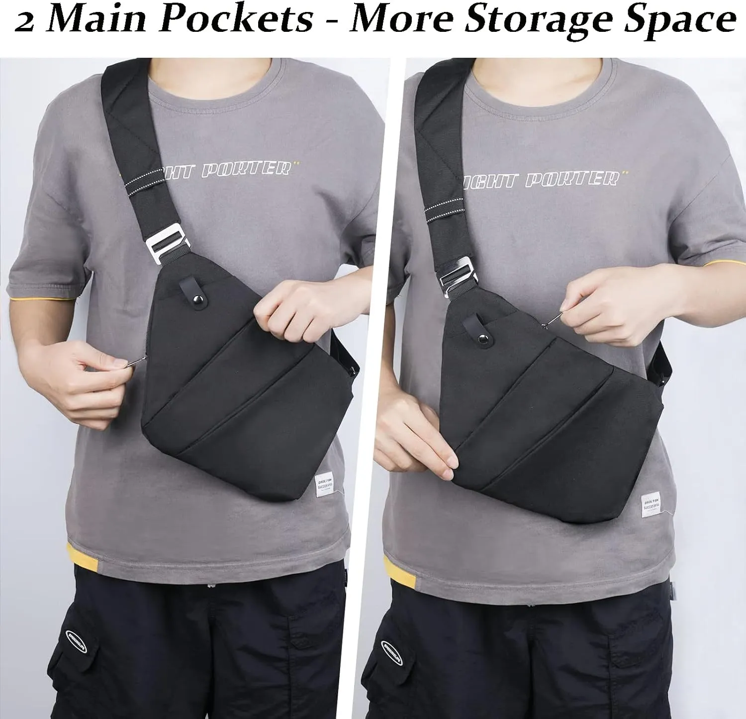 VADOO Anti-theft Crossbody Bags for Women, Shoulder Sling Bag for Men Lightweight Chest Bag for Travel Sport
