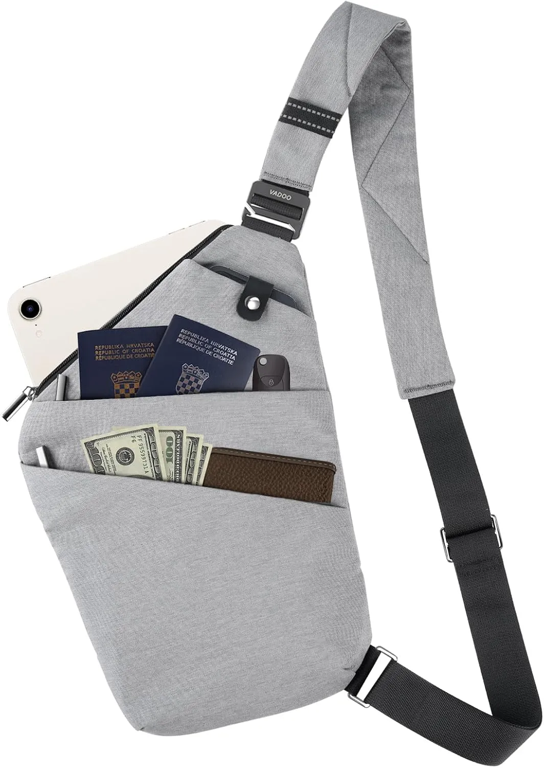 VADOO Sling Bag - Anti-theft Crossbody Shoulder Bag for Men and Women