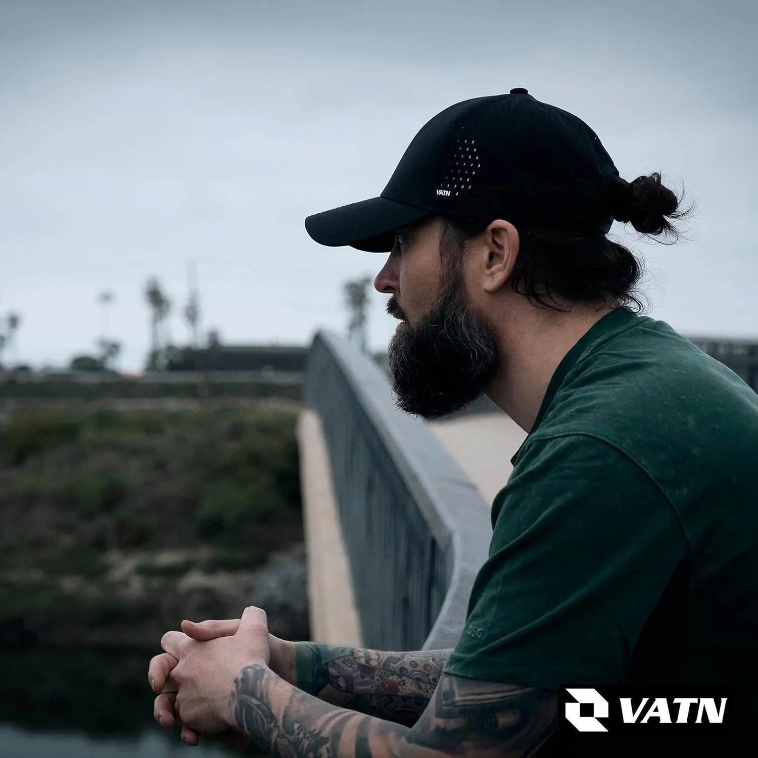VATN Hydrax, Performance Curved Brim Snapback Hat, Water-Resistant Baseball Cap for Men & Women - Work, Golf, Gym, Hike, Surf