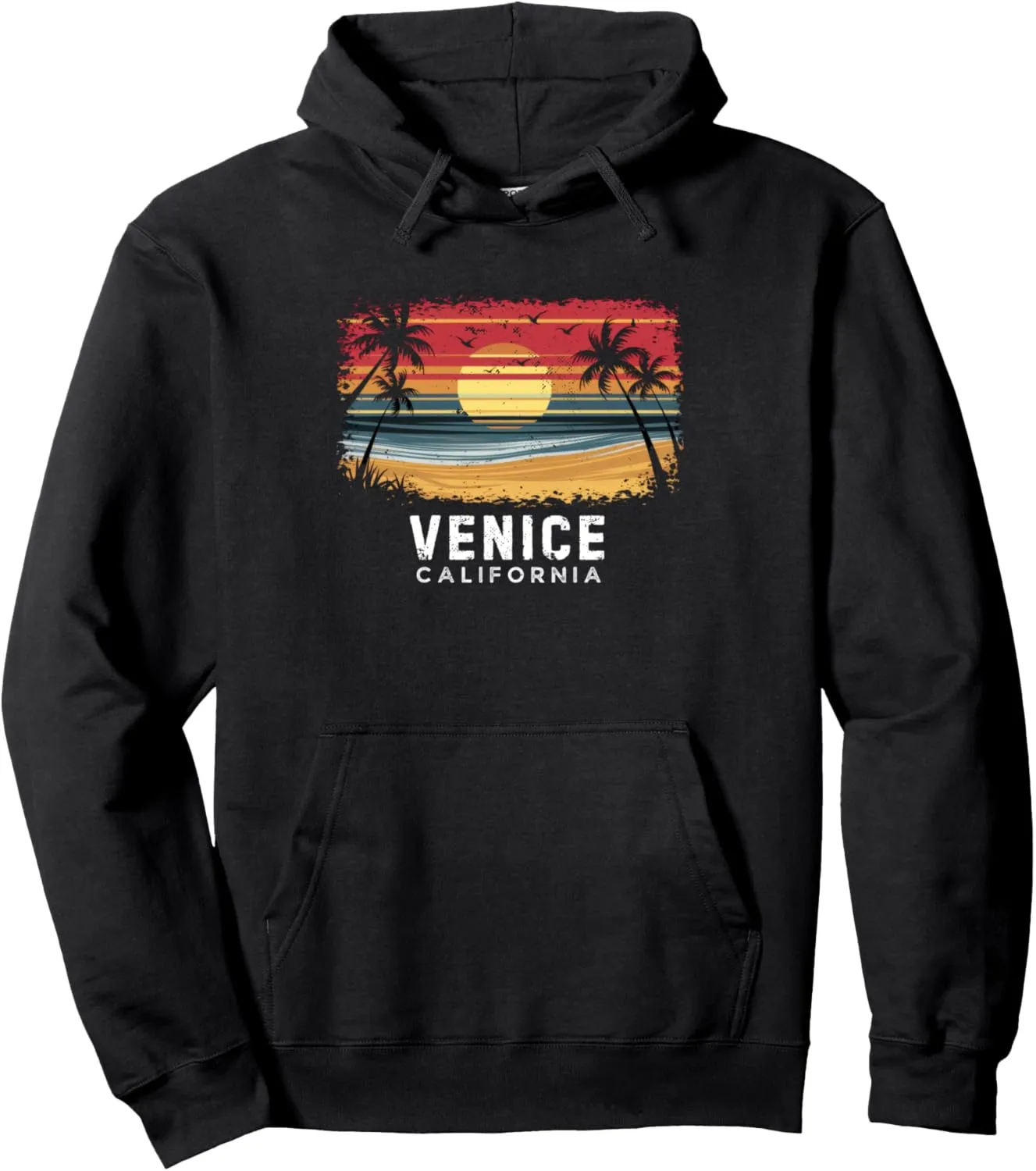 Venice Beach California Surfboard Beach Pullover Hoodie