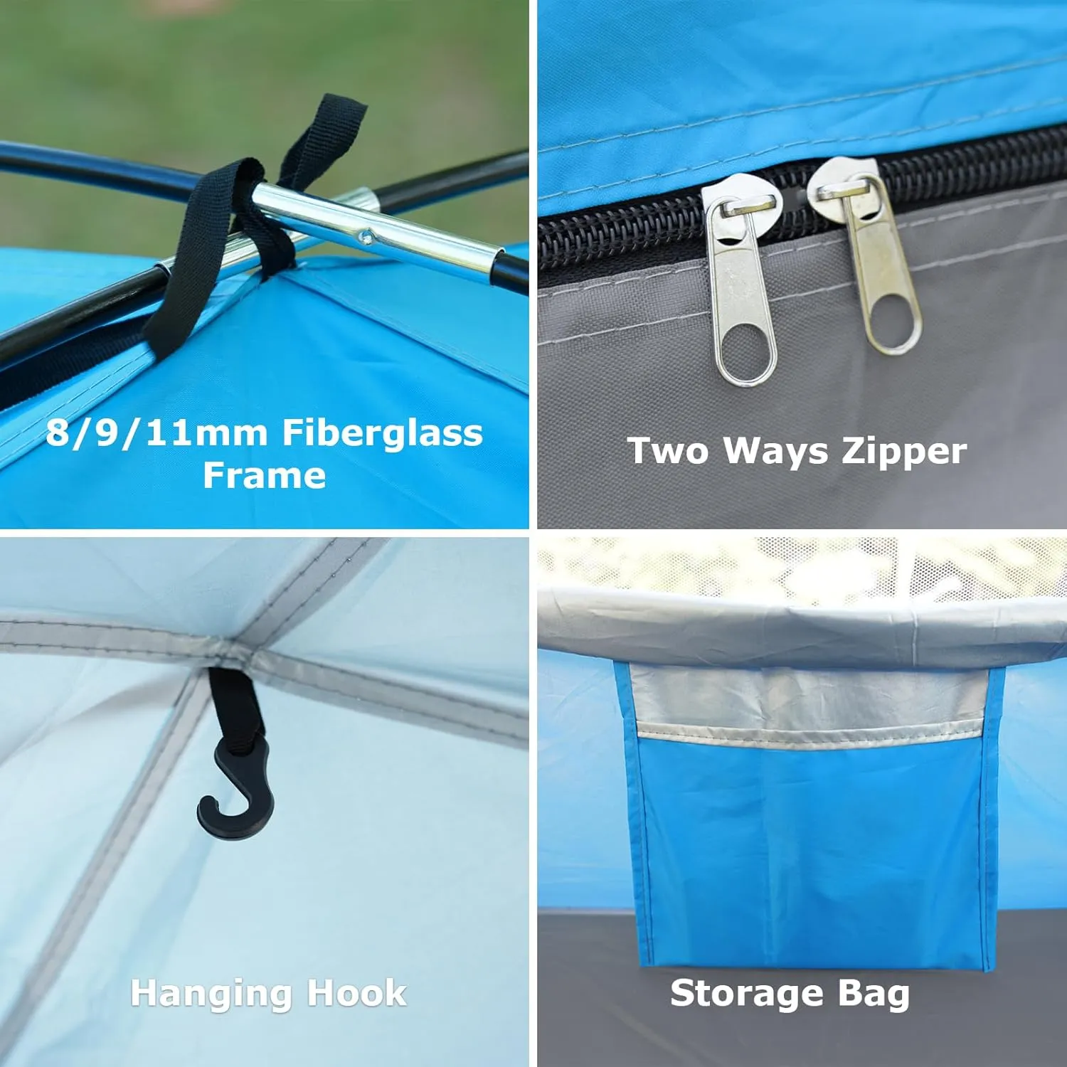 Venustas Beach Tent Sun Shelter for 3/4-5/6-7/8-10 Person, UPF 50  UV Protection Beach Canopy, Lightweight and Easy Setup Cabana, Portable Beach Shade Tent