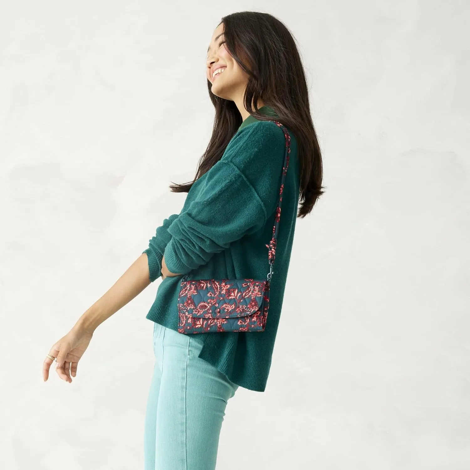 Vera Bradley Premium Cotton Wildwood Wallet Crossbody