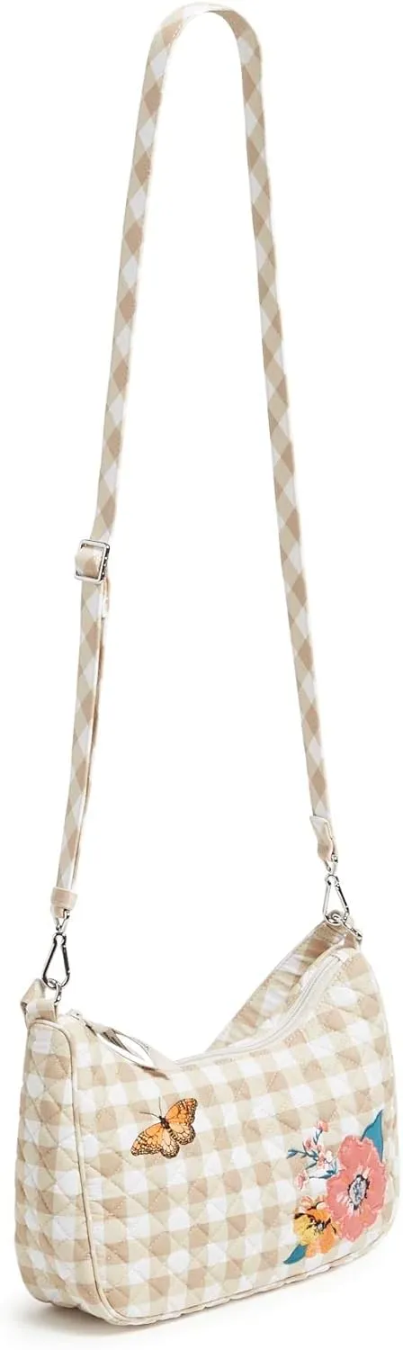Vera Bradley Women's Cotton Frannie Crescent Crossbody Purse