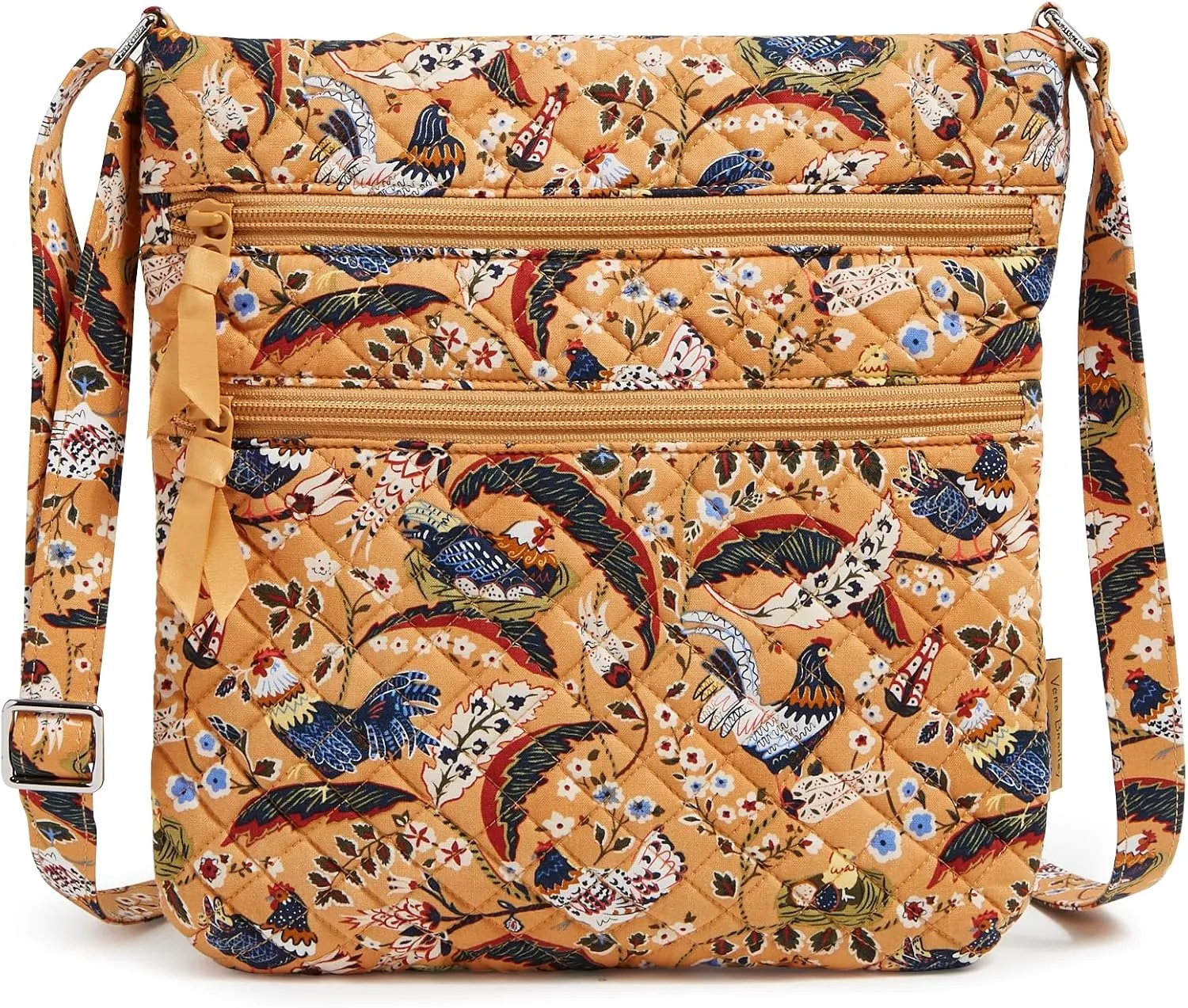 Vera Bradley Women's Cotton Triple Zip Hipster Crossbody Purse