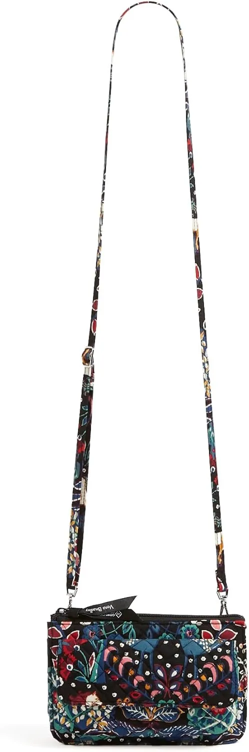 Vera Bradley Women's Cotton Wallet Crossbody Purse with RFID Protection, Enchantment, One Size