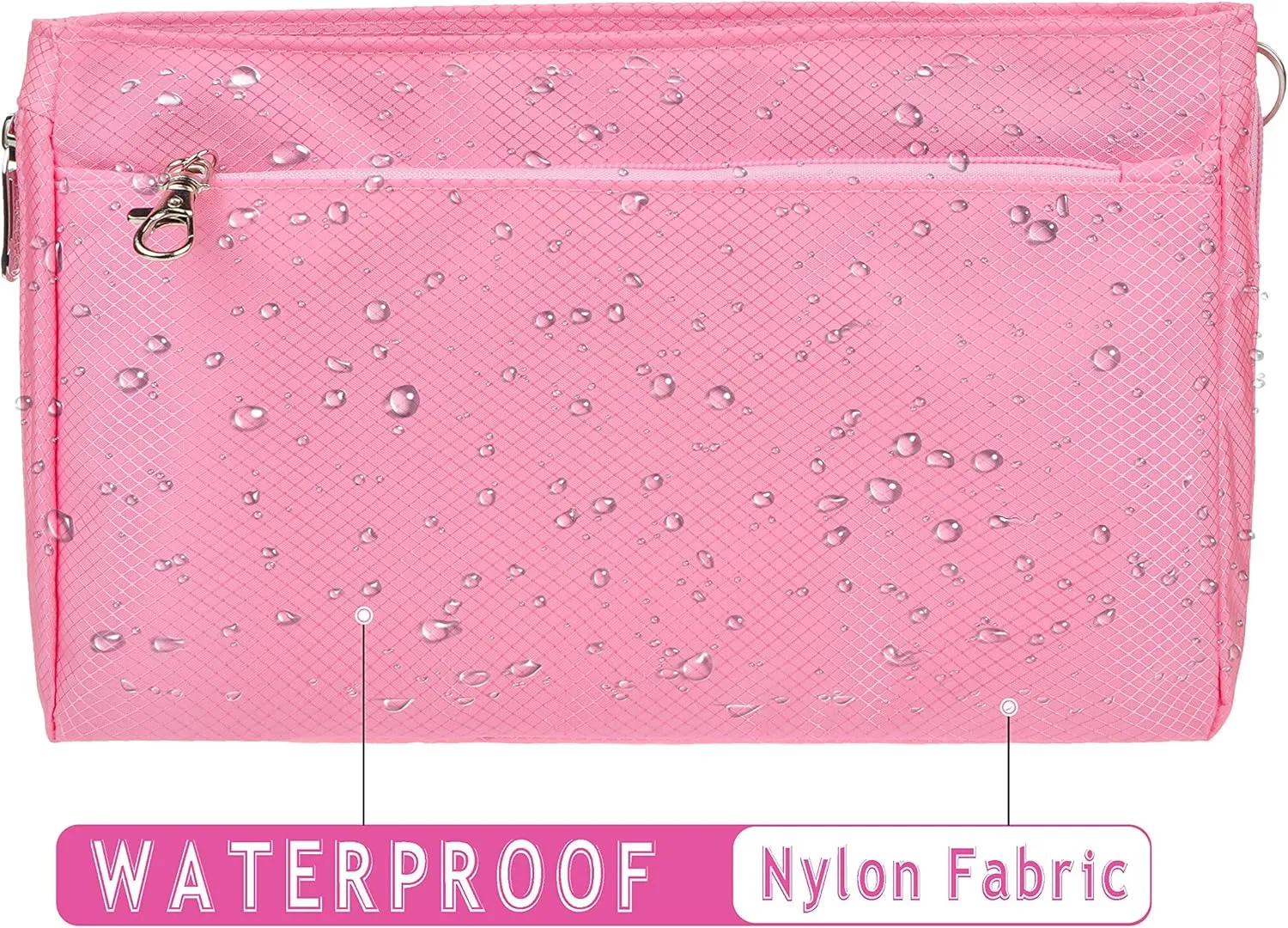 Vercord Expandable Nylon Handbag Purse Organizer Insert Liner Shaper Bag in Bag Rose XLarge