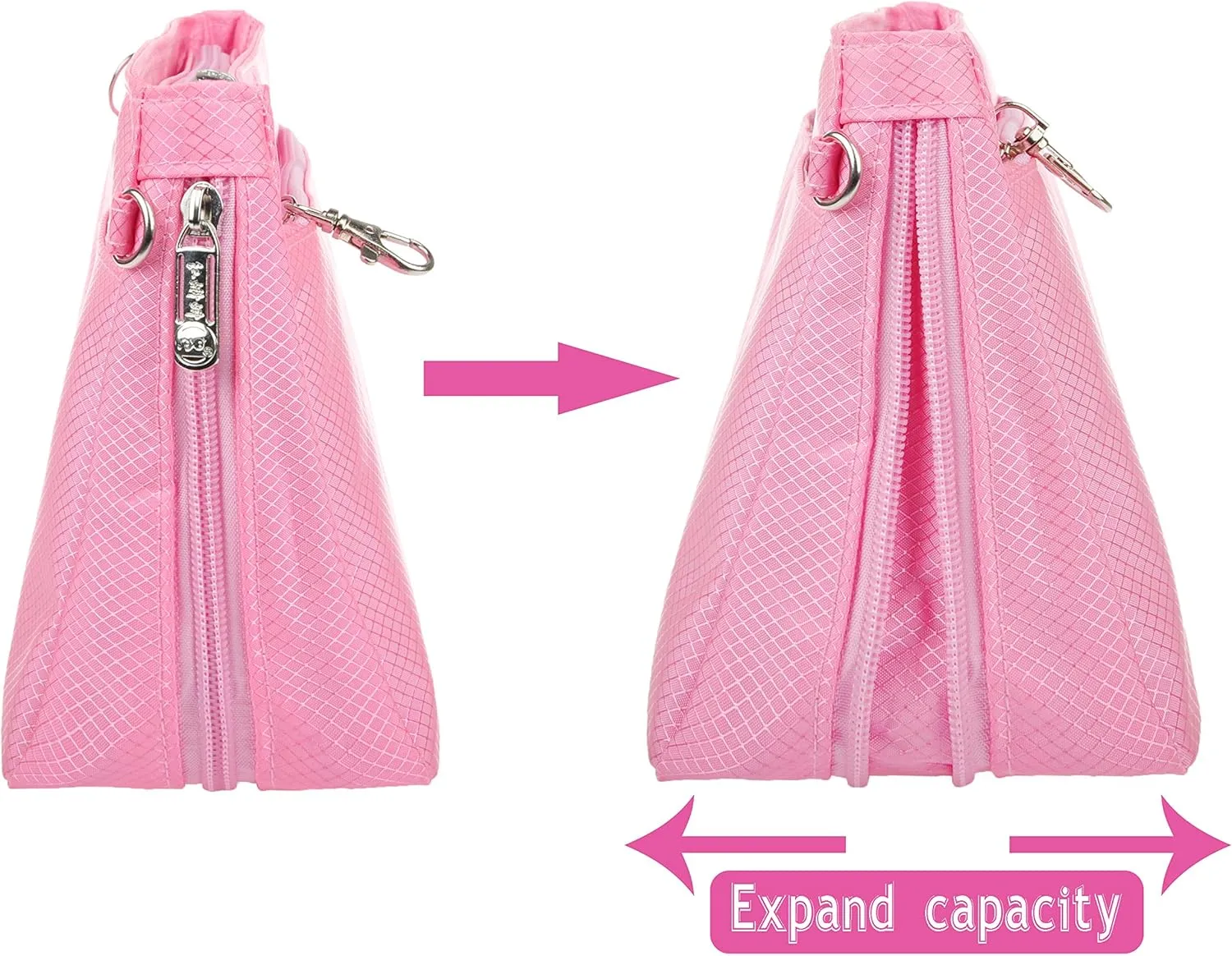 Vercord Expandable Nylon Handbag Purse Organizer Insert Liner Shaper Bag in Bag Rose XLarge