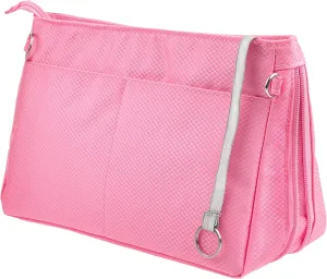 Vercord Expandable Nylon Handbag Purse Organizer Insert Liner Shaper Bag in Bag Rose XLarge