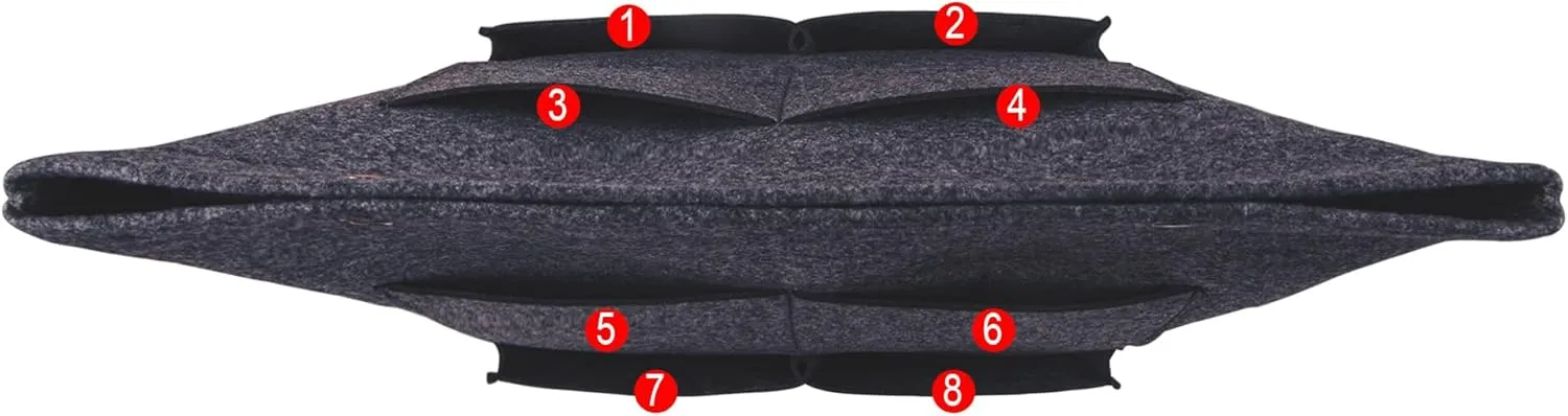 Vercord Extra Tall Felt Bag Organizer Vertical Height Design for Deep Tote and Backpack Bags Dark Grey