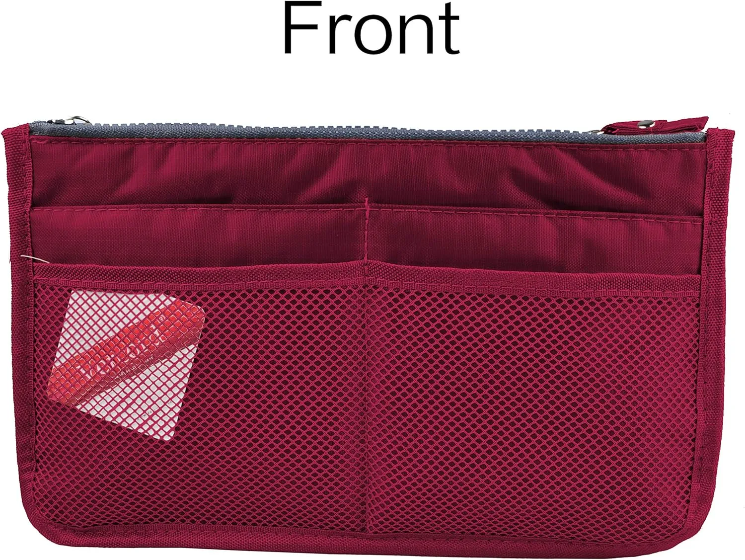 Vercord Updated Purse Handbag Organizer Insert Liner Bag in Bag 13 Pockets Burgundy Medium