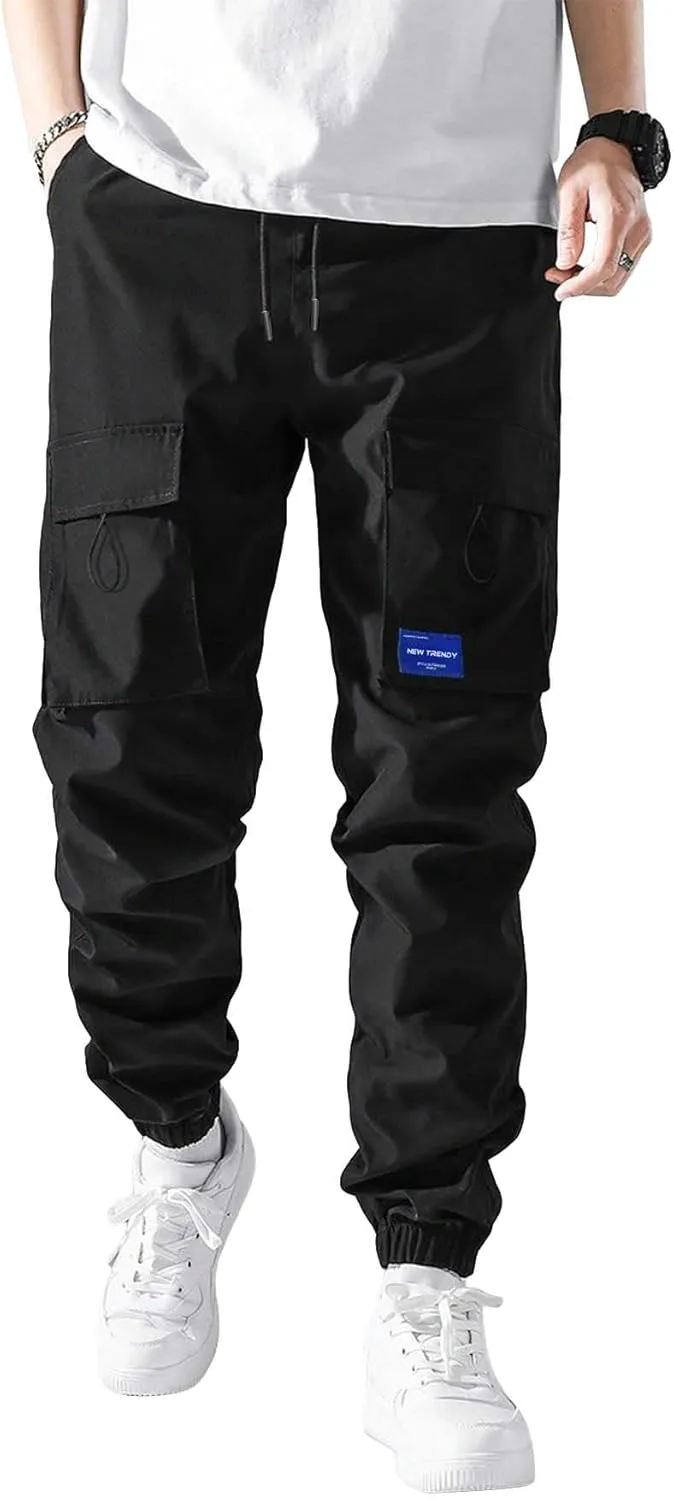 Verdusa Boy's Drawstring Waist Flap Pockets Casual Cargo Pants Joggers