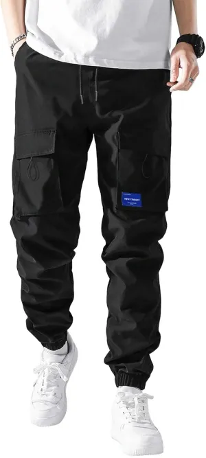 Verdusa Boy's Drawstring Waist Flap Pockets Casual Cargo Pants Joggers