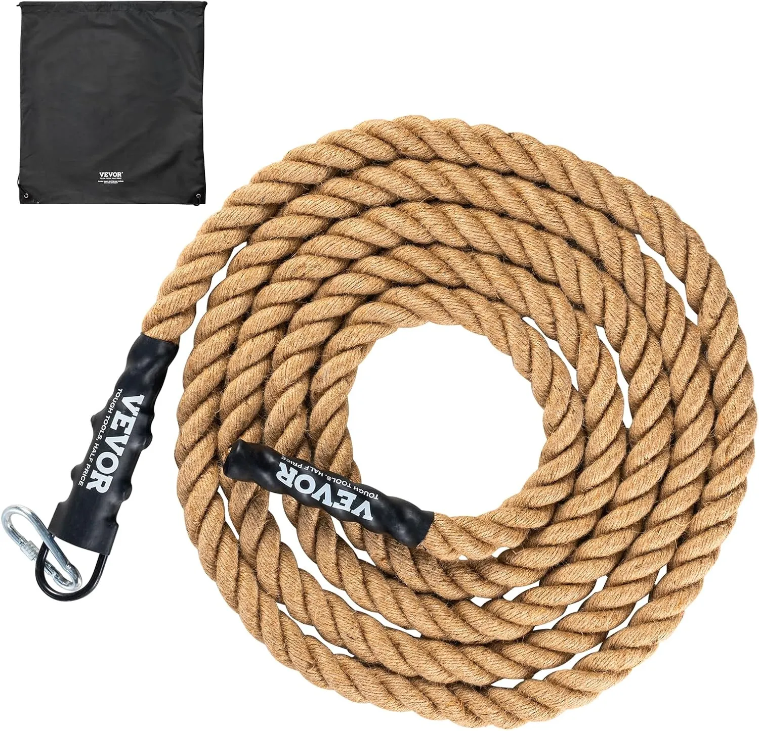 VEVOR Gym Climbing Rope, 1.5" Diameter Mutiple Length Gym Fitness Training Rope, Adult Training Rope, DIY Decorations for Home & Pets