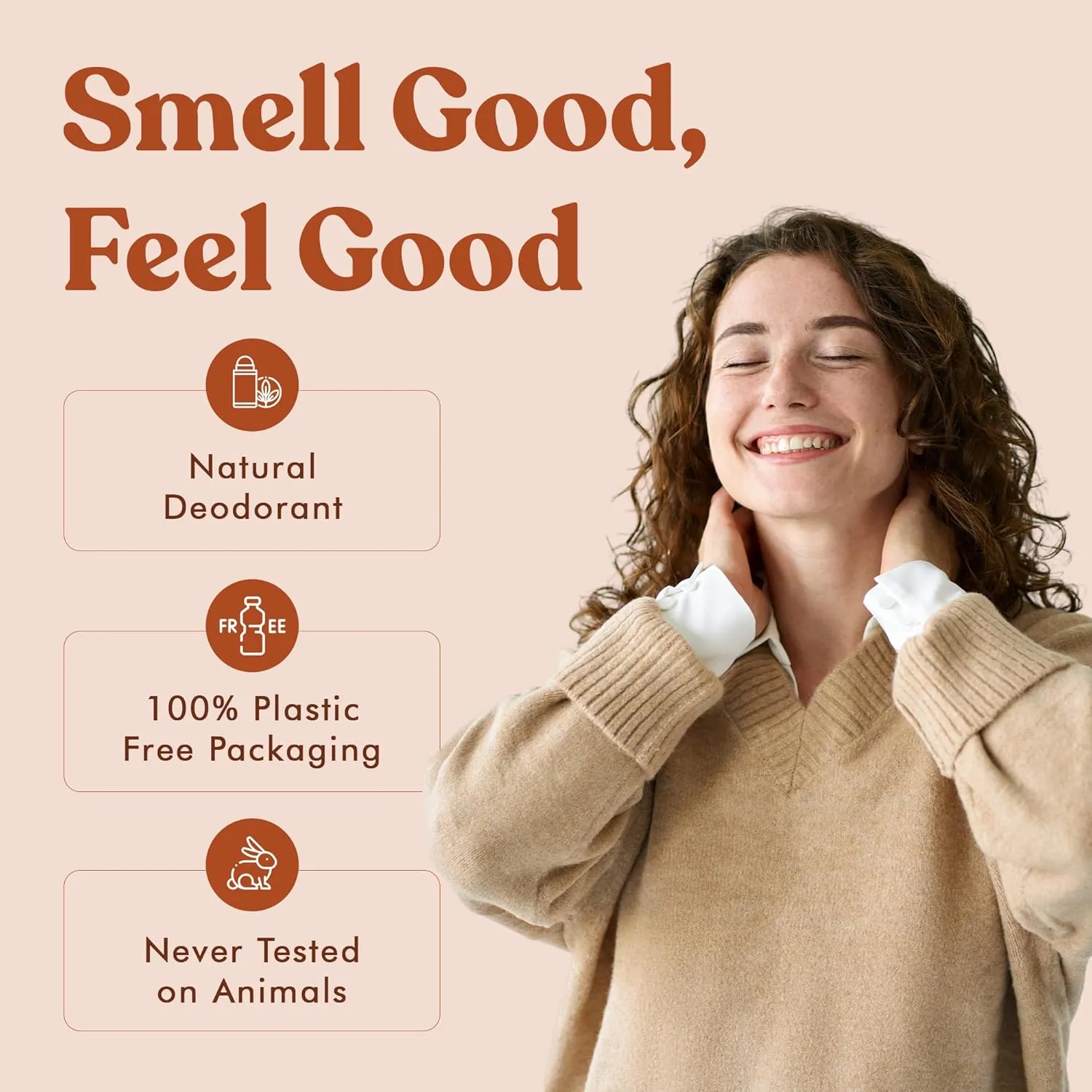 Vibe Aluminum Free Natural Deodorant for Women and Men - Long Lasting Odor Control with Organic Coconut Oil and Beeswax for Sensitive Skin, No Baking Soda or Parabens, Plastic Free (Rose)
