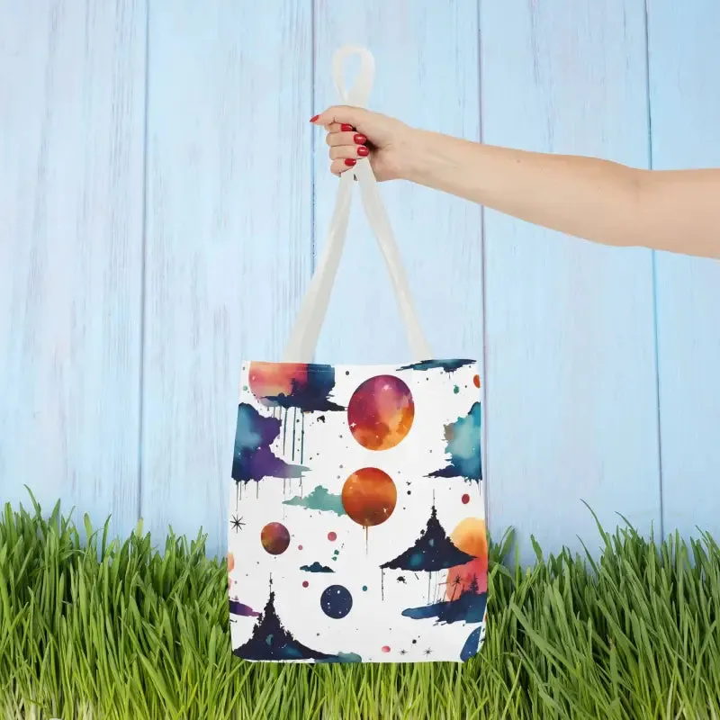 Vibrant Versatile Watercolor Abstract Paint Tote Bag