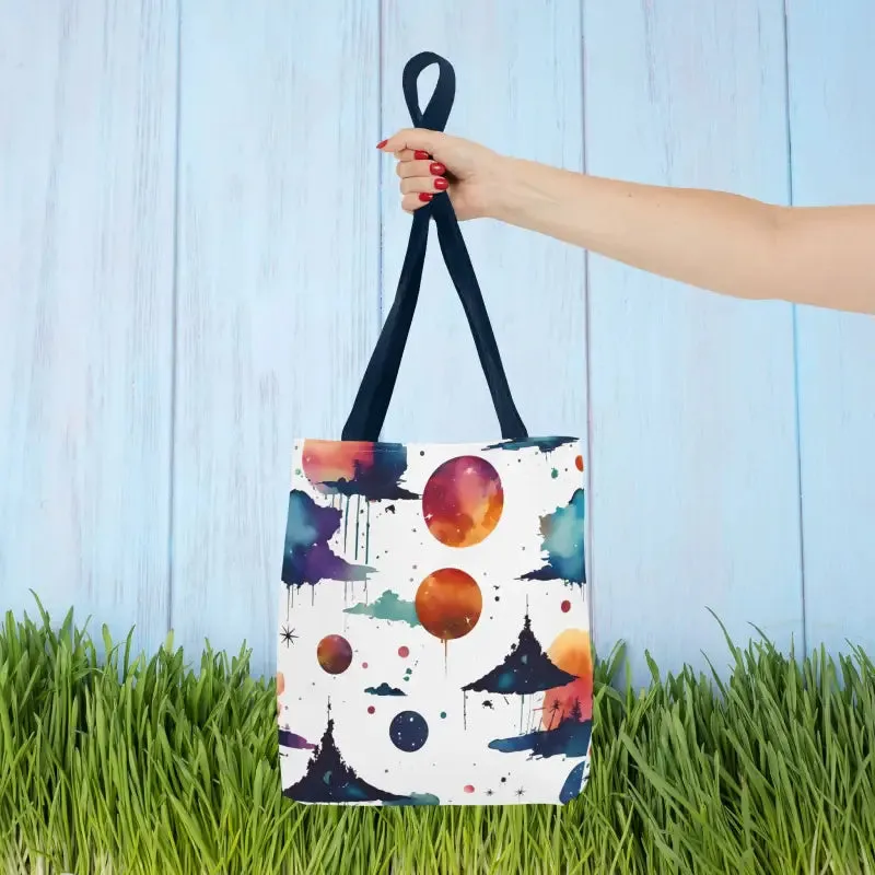 Vibrant Versatile Watercolor Abstract Paint Tote Bag