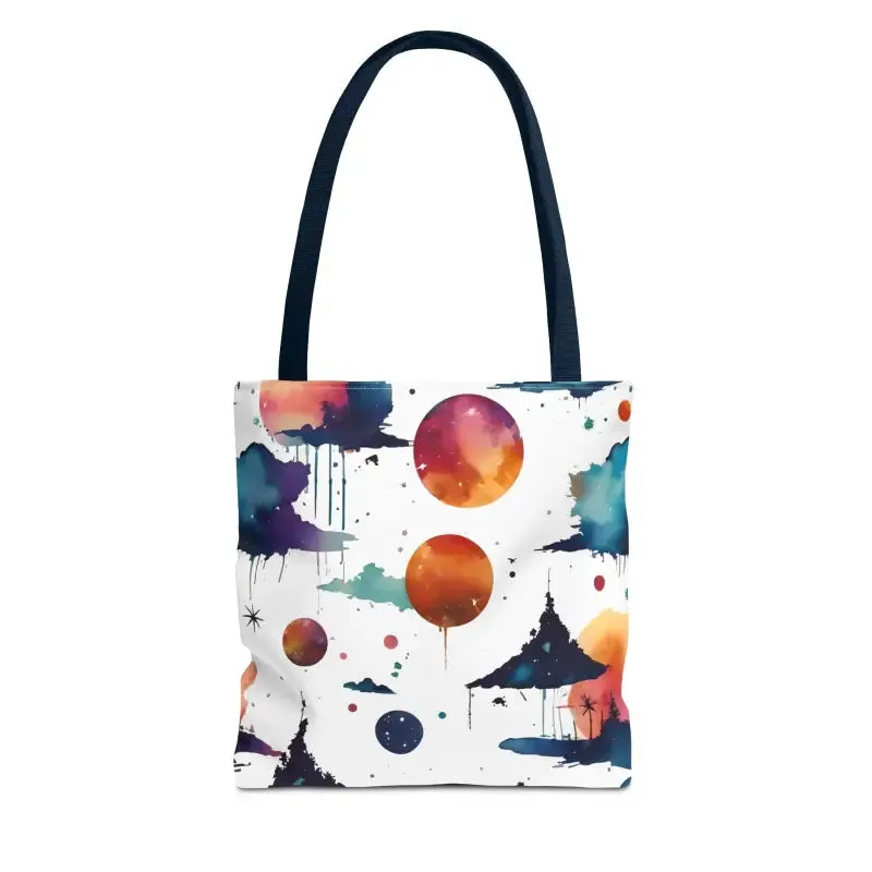 Vibrant Versatile Watercolor Abstract Paint Tote Bag