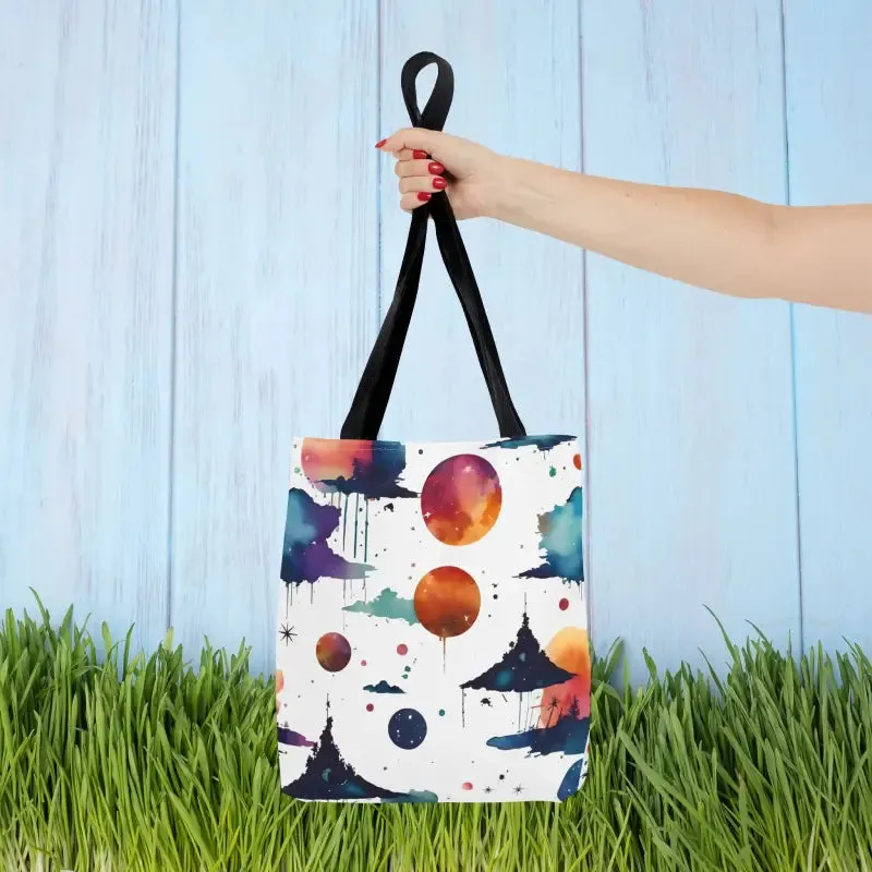 Vibrant Versatile Watercolor Abstract Paint Tote Bag