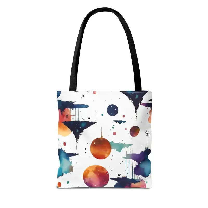 Vibrant Versatile Watercolor Abstract Paint Tote Bag
