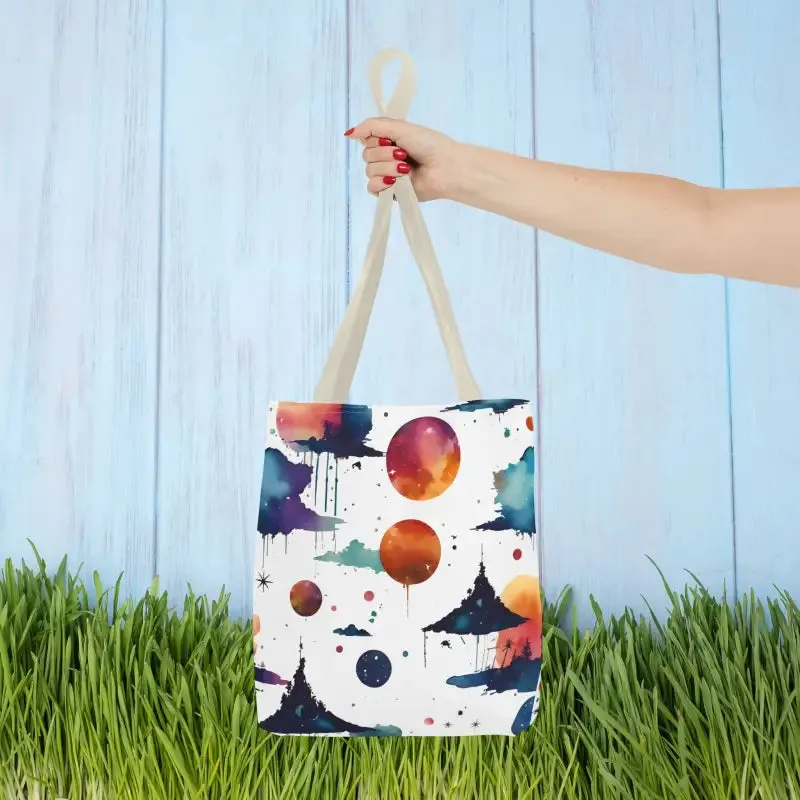 Vibrant Versatile Watercolor Abstract Paint Tote Bag